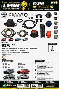 REPUESTO PALANCA VEL. Y VARILLAJE VW GOLF, JETTA, A2, A3, DERBY REPUESTO SUP. COMPLETO (28 pzas.)