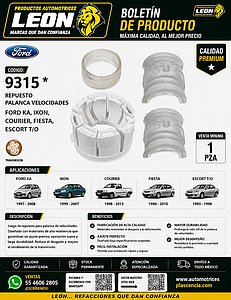 REPUESTO PALANCA VEL. FORD KA, IKON, COURIER, FIESTA, ESCORT T/O