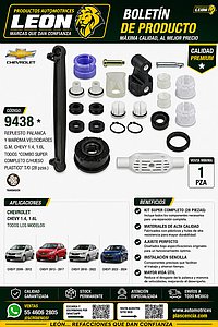 REPUESTO PALANCA Y MAROMA VEL. G.M. CHEVY 1.4, 1.6L TODOS “COMBO SUPER COMPLETO C/HUESO PLASTICO” T/O (28 pzas.)