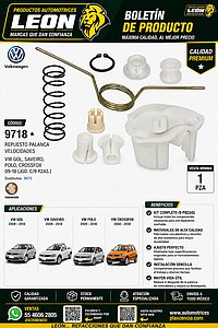 REPUESTO PALANCA VEL. VW GOL, SAVEIRO, POLO, CROSSFOX 09-18 (JGO. c/9 pzas.)