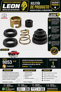 REPUESTO PALANCA VEL. TOYOTA PK-UP 22R 84-92 (6 pzas.) c/CHAROLA DE METAL HO614B