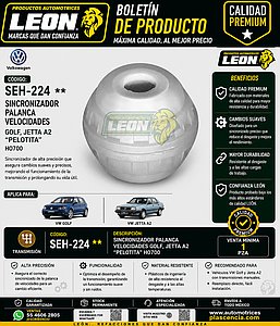 SINCRONIZADOR PALANCA VELOCIDADES GOLF, JETTA A2 “PELOTITA” HO700