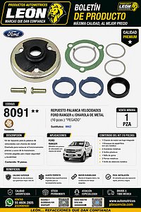 REPUESTO PALANCA VEL. FORD RANGER c/CHAROLA DE METAL (10 pzas.) “PEGADO”