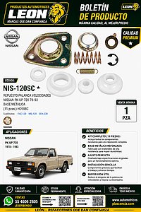 REPUESTO PALANCA VEL. NISSAN PK-UP 720 78-93 BASE METALICA (11 pzas.) HO598C