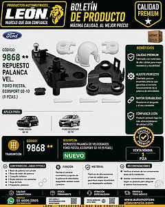 REPUESTO PALANCA VEL. FORD FIESTA, ECOSPORT 02-10 (9 pzas.)