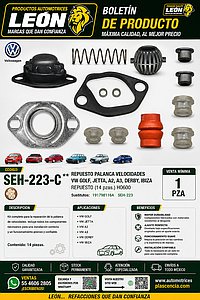 REPUESTO PALANCA VEL. VW GOLF, JETTA, A2, A3, DERBY, IBIZA REPUESTO (14 pzas.) HO600