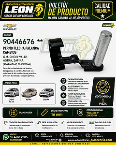PERNO FLECHA PALANCA CAMBIOS G.M. CHEVY 94-12, ASTRA, ZAFIRA (90446676-P, CHCRD944)