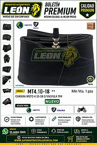 CAMARA MOTO 4.10-18 C/VALVULA TR4