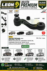 ROTULA SUSPENSION G.M. EQUINOX 05-09, MONTECARLO 00-07, UPLANDER 05-09, VENTURE 97-04, PONTIAC AZTEK 01-02, MONTANA 05-07, TORRENT 05-09, BUIK ALLURE 05-09, CENTURY 97-03 (CK5331, BA085MX, AMGK5331) (INFERIOR)