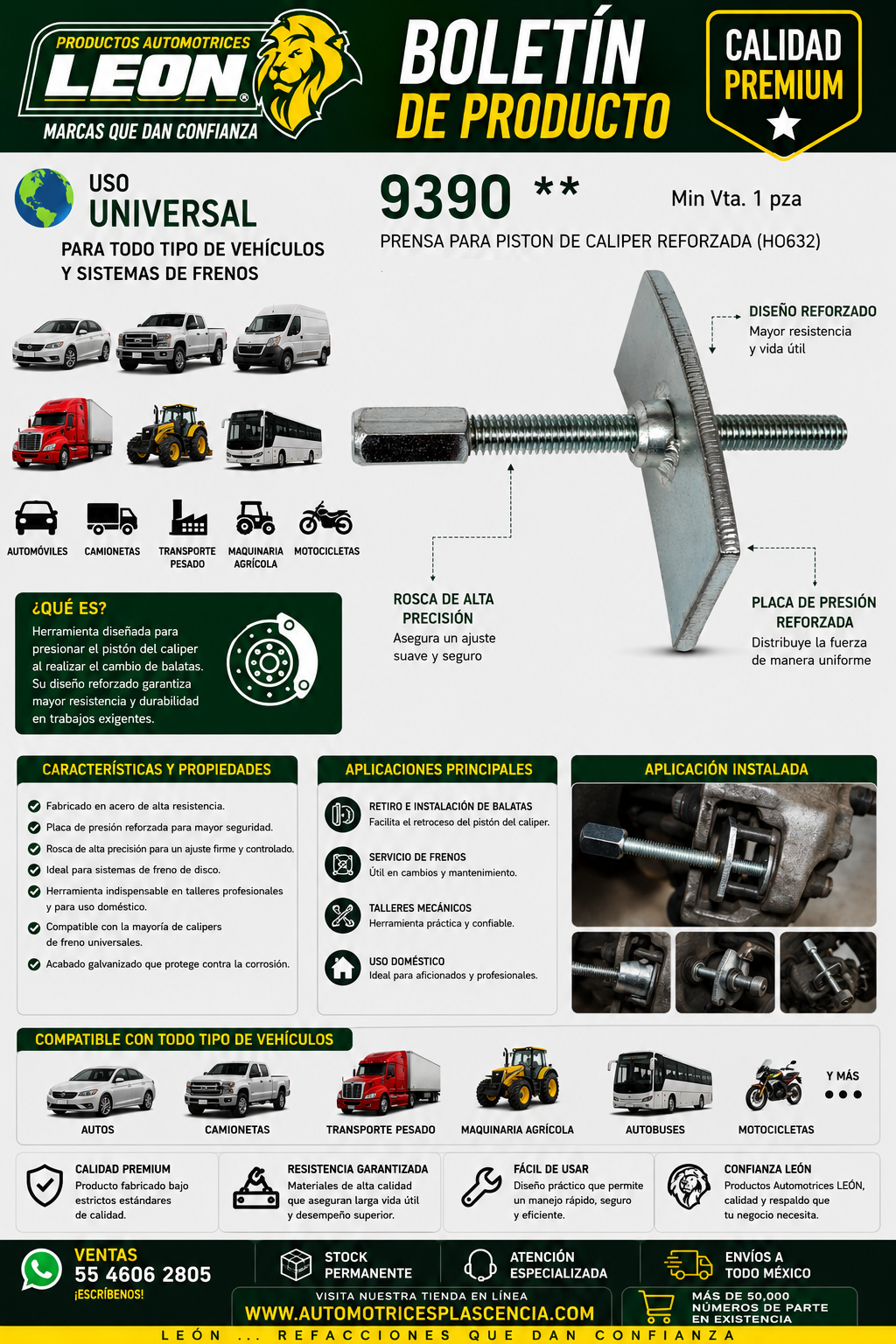 PRENSA PARA PISTON DE CALIPER REFORZADA (HO632)