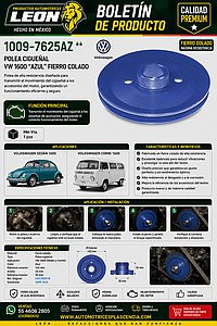 POLEA CIGUEÑAL VW 1600 “AZUL” FIERRO COLADO