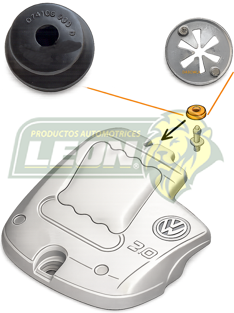GOMA Y SEGURO TAPA MOTOR VW GOLF, JETTA A4 CLASICO, SEAT IBIZA 2.0L (038103638L)
