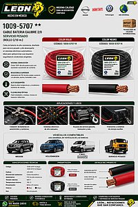 CABLE BATERIA CALIBRE 2/0 SERVICIO PESADO (ROLLO c/10 mt.)