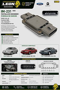 PASTILLA DE ENCENDIDO ó MODULO DE IGNICION FORD 3.0L 6C. TAURUS 1989, 3.8L COUGAR Y THUNDERBIRD 89-90