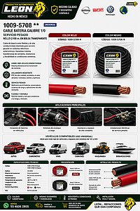 CABLE BATERIA CALIBRE 1/0 SERVICIO PESADO (ROLLO c/10 mt.)