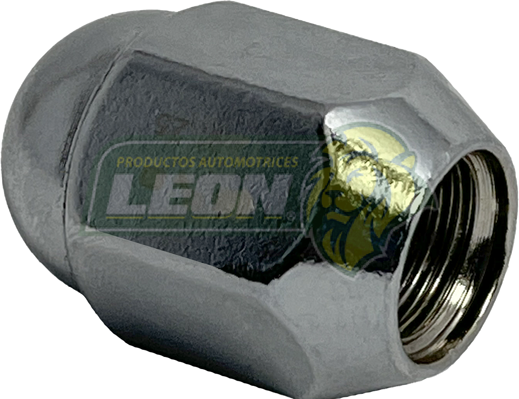 TUERCA CROMADA PLACACERO NISSAN, DATSUN 12x1.25 mm LL. 19 mm (3/4) “TIPO ESFERA”