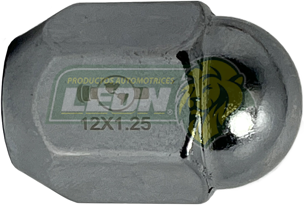 TUERCA CROMADA PLACACERO NISSAN, DATSUN 12x1.25 mm LL. 19 mm (3/4) “TIPO ESFERA”