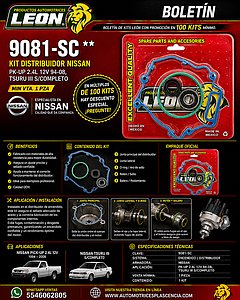 KIT DISTRIBUIDOR NISSAN PK-UP 2.4L 12V 94-08, TSURU III S/COMPLETO