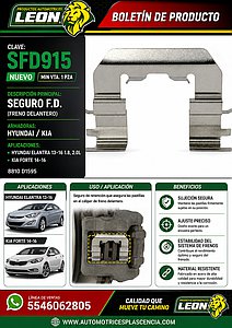 SEGURO  F.D HYUNDAI ELANTRA 13-16 1.8, 2.0L, KIA FORTE 14-16 8810 D1595