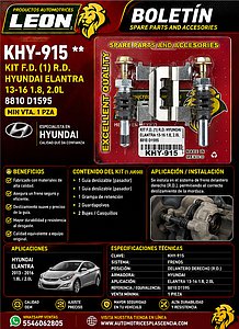KIT F.D. (1) R.D. HYUNDAI ELANTRA 13-16 1.8, 2.0L 8810 D1595