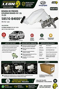 BOMBA DE FRENOS HYUNDAI GRAND i10 1.2L 15-23 (MC-391062, BMC10624, 58510B4300)