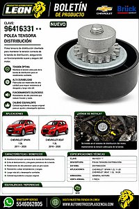 POLEA TENSORA DISTRIBUCION G.M. SPARK 1.2L 11-20, BEAT 1.2L 18-20