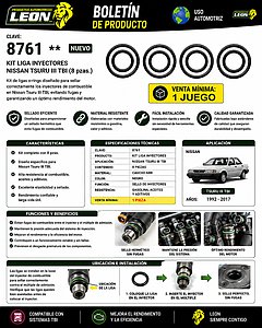 KIT LIGA INYECTORES NISSAN TSURU III TBI (8 pzas.)