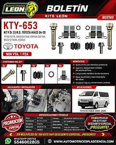 KIT F.D. (1) R.D. TOYOTA HIACE 04-20 7Y30 F274, 8455 D1344, 8455A D2104, 8552 D1434 KC653
