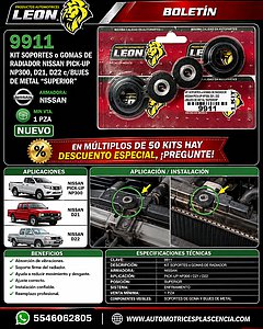 KIT SOPORTES o GOMAS DE RADIADOR NISSAN PICK-UP NP300, D21, D22 c/BUJES DE METAL “SUPERIOR”