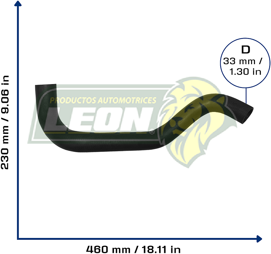 MANGUERA RAD. SUP. FORD AEROSTAR V6 3.0L 96-97 (F69A8B274DA, F69A8B274GA, F69Z8260DA) Ø: 35 mm, L: 170x450 mm, LONGITUD: 610 mm