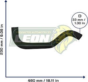 MANGUERA RAD. SUP. FORD AEROSTAR V6 3.0L 96-97 (F69A8B274DA, F69A8B274GA, F69Z8260DA) Ø: 35 mm, L: 170x450 mm, LONGITUD: 610 mm