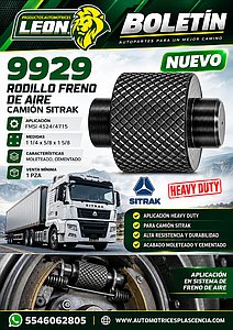 RODILLO FRENO DE AIRE CAMION SITRAK FMSI 4524/4715 1” 1/4x5/8x1” 5/8 “MOLEATADO, CEMENTADO”