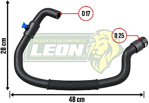 MANGUERA CALEFACTOR RENAULT KANGOO L4 1.5L 2010 (SALIDA) Ø:18 mm, L: 280x450 mm, LONGITUD: 88 mm