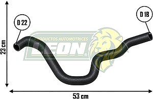 MANGUERA CALEFACTOR RENAULT KANGOO L4 1.6L 98-03 (SALIDA) Ø: 19 mm, L: 170x550 mm, LONGITUD: 720 mm
