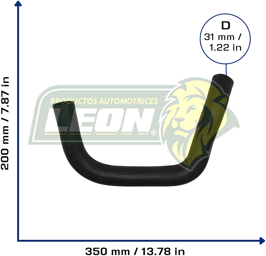 MANGUERA RAD. SUP. TOYOTA TACOMA L4 2.4L 95-00, 4RUNNER L4 2.7L 96-00, FORD TAURUS V6 3.0L 96-00, MERCURY SABLE V6 3.0L 96-00 (94021508, 94022589) Ø: 30 mm L: 230x350 mm, LONGITUD: 600 mm