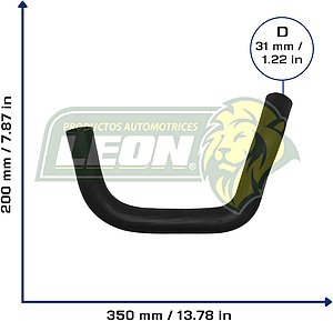 MANGUERA RAD. SUP. TOYOTA TACOMA L4 2.4L 95-00, 4RUNNER L4 2.7L 96-00, FORD TAURUS V6 3.0L 96-00, MERCURY SABLE V6 3.0L 96-00 (94021508, 94022589) Ø: 30 mm L: 230x350 mm, LONGITUD: 600 mm