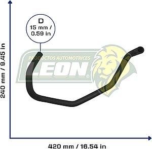 MANGUERA CALEFACCION NISSAN TSURU III L4 1.6L 92-96 (DELANTERA A TUBO) (92410Y02G0) Ø: 16 mm, L: 260x410 mm, LONGITUD: 800 mm