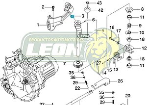 BUJE HORQUILLA CLUTCH G.M. AVEO 09-14, SPARK 11-19, PONTIAC MATIZ 98-09  (P/CABLE SELECTOR CAMBIOS) GM GENUINE PARTS
