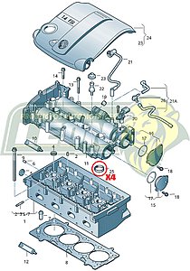 LIGAS o JUNTAS TAPA DE PUNTERIA DE BUJIA VW VENTO, POLO 4 CIL. 1.6 L 13-24 (PS3103, 03C103196) (JGO. c/4 pzas)