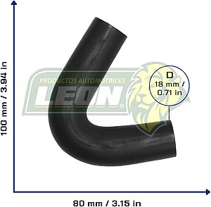MANGUERA (521010) DESCARGA DE GAS CODO, RESPIRO VOLKSWAGEN SEDAN 1.6L 90-04 (2046, CH221003)