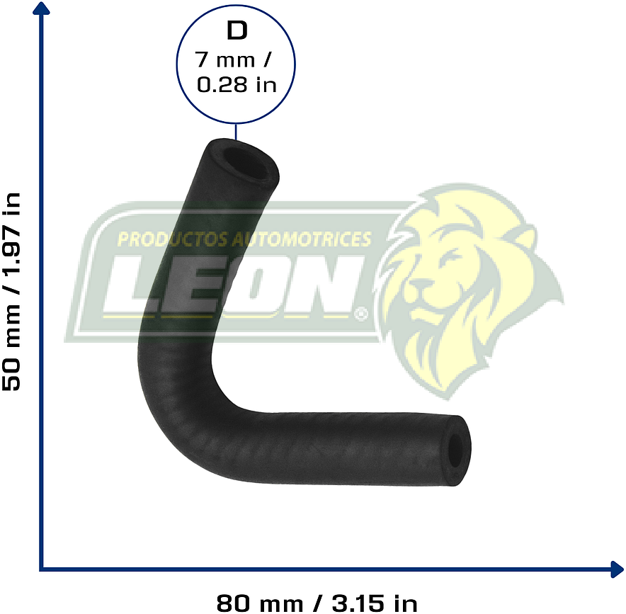 MANGUERA (5214124) REFIRGERACION MOTOR HOUSING DEL TEMOSTATO NISSAN TSUBAME 1.6L 93-04, TSURU III 1.6L 98-17 (2108, CH181013, 14055F4122, 14055F4121) ALTO: 7 cm, LARGO: 6 cm, ØI: 7 mm, ØE: 7 mm