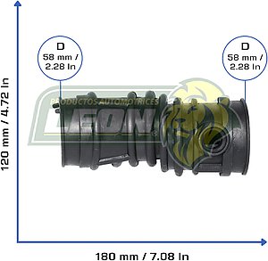 MANGUERA TOMA DE AIRE G.M. L4 1.6L CHEVY, MONZA 94-13 C/ENTRADA P/SENSOR (STAR 6233,  90466213, 93335518, 90411727, ML-4686)