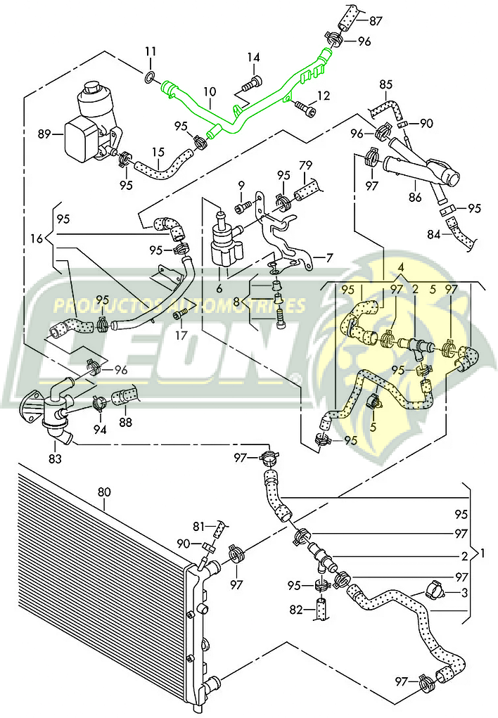 TUBO REFRIGERANTE VW JETTA 2.0L TDI 11-14, SPORTWAGEN 2.0L TDI 10-14, GOLF 2.0L TDI 10-14, BEETLE 2.0L TDI 13-14 PLASTICO INCLUYE O-RING (220-113)