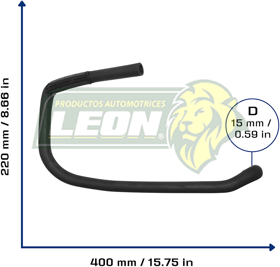 MANGUERA REFRIG. RENAULT MEGANE II L4 2.0L 04-10 M. BENZ L4 2.0L 04-10 (A DEPOSITO DE ANTICONGELANTE) (8200232018) Ø: 15x18 mm, L: 200x450 mm, LONGITUD: 900 mm
