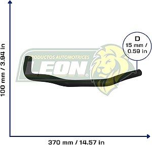 MANGUERA REFRIG. VW GOLF A3 L4 1.8L 93-95, JETTA A3 L4 1.8 1996, CABRIO L4 2.0L 1995 M. BENZ L4 2.0 1996 (A DEPOSITO DE ANTICONGELANTE) (1H0121109A) Ø: 15 mm, L: 100x350 mm, LONGITUD: 450 mm