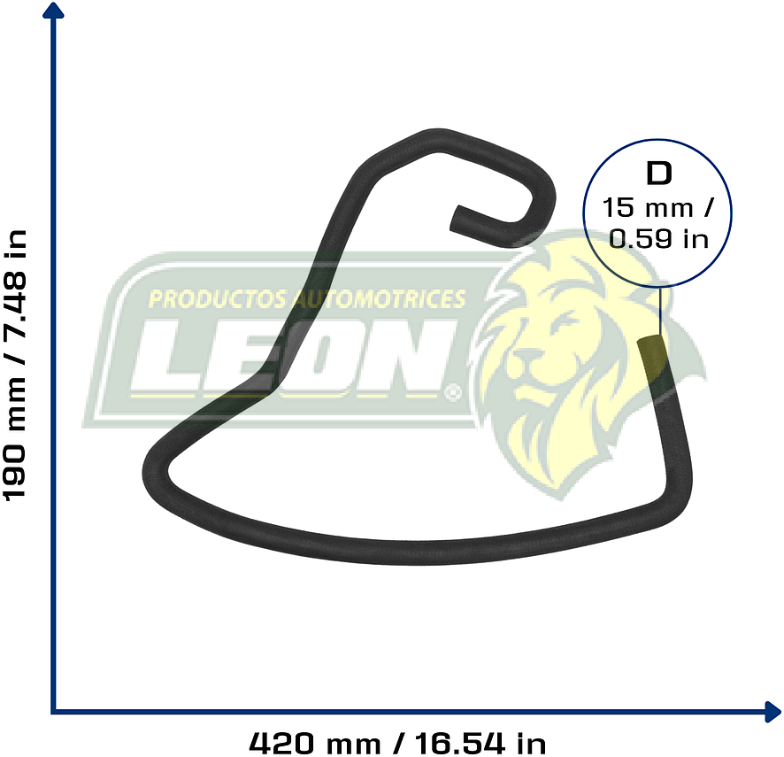 MANGUERA REFRIG. VW SPORTVAN L4 1.6L 07-10, LUPO L4 1.6L 05-09, CROSSFOX L4 1.6L 07-17 (A DEPOSITO DE ANTICONGELANTE) (5Z0121109D, 6QE121109C) Ø: 15 mm, L: 300x450 mm, LONGITUD: 800 mm