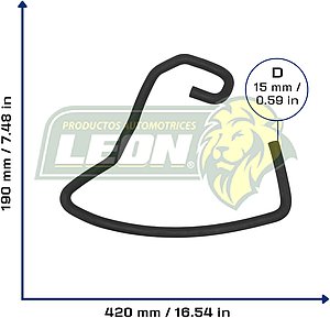 MANGUERA REFRIG. VW SPORTVAN L4 1.6L 07-10, LUPO L4 1.6L 05-09, CROSSFOX L4 1.6L 07-17 (A DEPOSITO DE ANTICONGELANTE) (5Z0121109D, 6QE121109C) Ø: 15 mm, L: 300x450 mm, LONGITUD: 800 mm