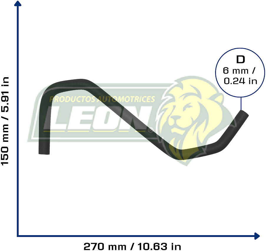 MANGUERA REFRIG. VW JETTA A6 L4 2.0L 11-16, PASSAT L4 2.0L 05-10 (DEPOSITO A TUBO) (1K0121447S) Ø: 18 mm, L: 100x260 mm, LONGITUD: 410 mm