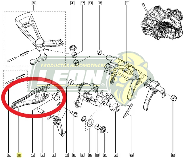 HORQUILLA CLUTCH RENAULT KWID L3 1.0L 19-23 (305734334R) CHROMITE