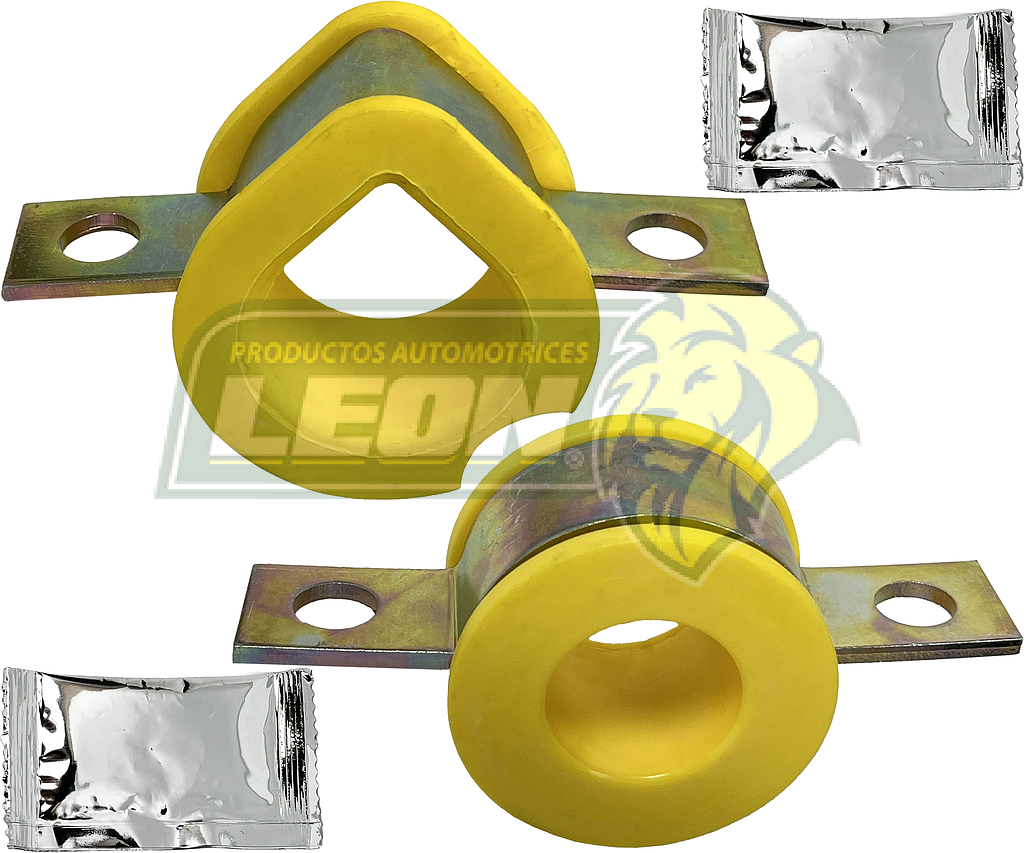 KIT DE ABRAZADERAS Y GOMAS BARRA DIR. STD. NISSAN TSURU III (POLIURETANO AMARILLO)